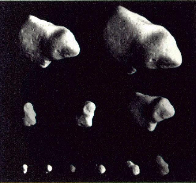 4] Asteroids seen from Galileo Most Asteroids are Dark Gaspra 19x12x11 km. Rotation: 7 hrs. Orbit: 1.