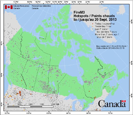 2013 Prediction Most of the activity and area burned occurred in Manitoba