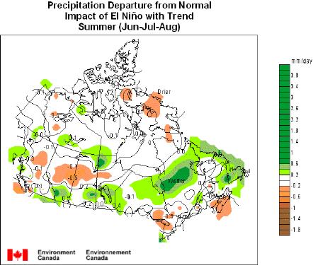 below-average precipitation in central BC,