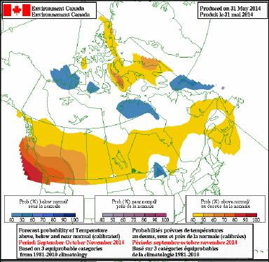 anomalies for much of Canada south of