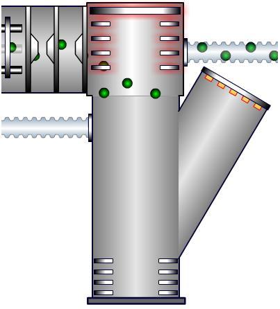 The resulting vector of the pulse of ions produced is shown in the animation opposite. Effectively a section of the main beam has been selected and pulsed away.