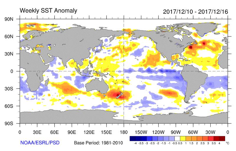 Global SST Anomalies Not much of a PDO Pattern