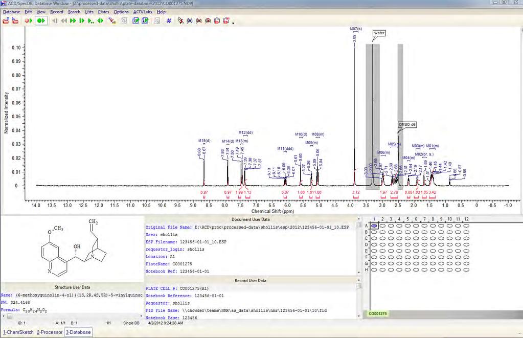 NMR Database File - in Plate View