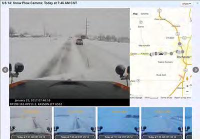 Show real-time road conditions along plow routes, beneficial for the public and maintenance managers and supervisors Cameras were placed on 200 of the agency s 843 plows This was Phase 2 of