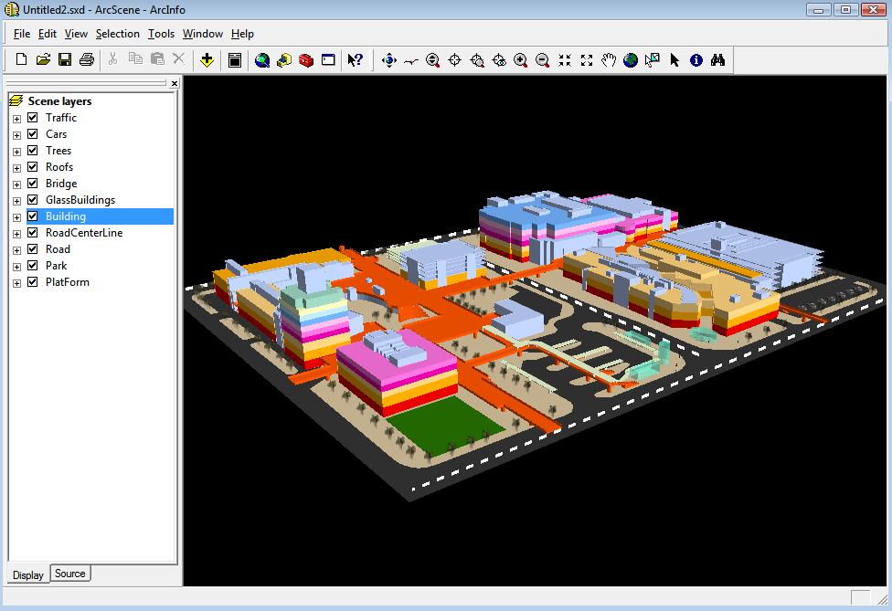 4. Construction of Urban 3D GIS Model Change color and transparency for each layer as you wish.