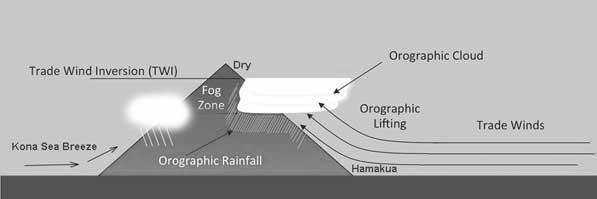 Part 4: Hawaii Rainfall Without mountains, the Hawaiian Islands would be sparsely vegetated and dry.