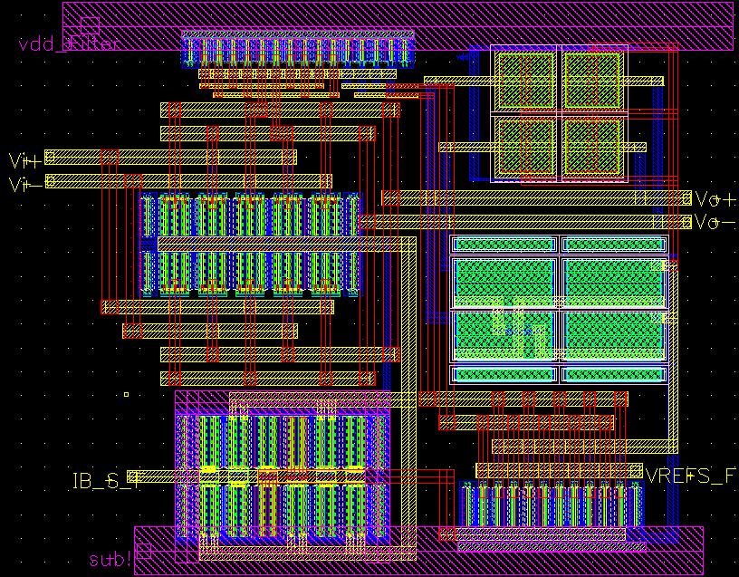 4 1 3 Figure: Layout of a single stage fully differential amplifier and its CMFB circuit. 57 1.