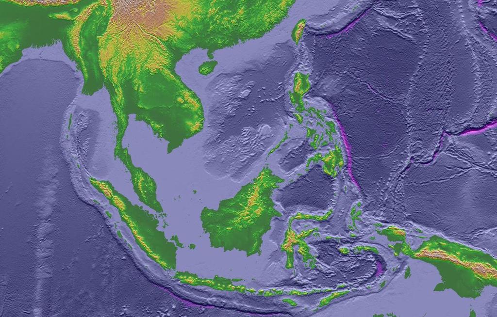 Tectonic map of Southeast Asia Indochina Sundaland- Eurasian Plate Philippines Philippine Trench