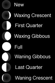 Try to name the phases of the moon