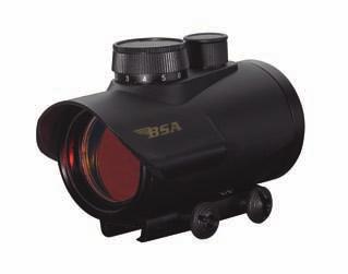 BSA RED DOT SERIES ILLUMINATED SIGHT Rheostat Changing Dot Intensity Battery Cover Elevation Adjustment Knob Hood Windage Adjustment Knob (located on opposite side -not shown.