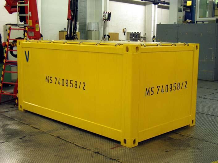 transport package intermediate store conditioned radioactive waste e.g. 200 l drums steel container TypIV (Konrad) volume approx.