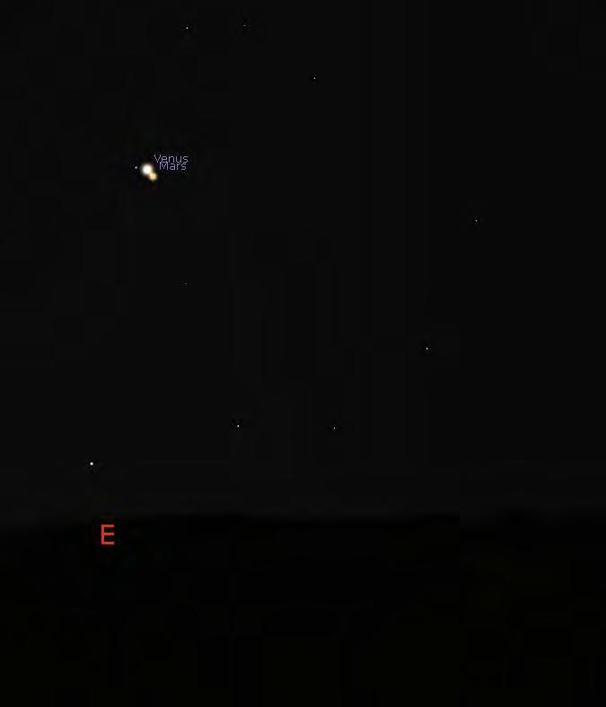 Oct 5 Venus/Mars: only 12.3' separation, brightness: -3.9 and +1.