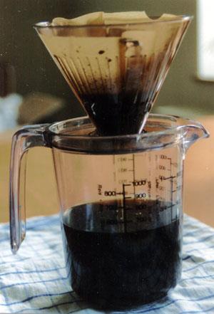 Suspensions like coffee are easily filtered to take out the tiny solid clumps floating in the liquid.