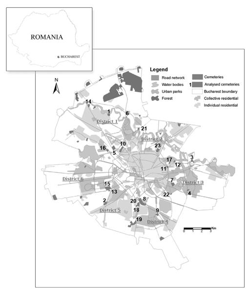 450 Symposium 2: Landscape and its meanings for society Figure Spatial distribution of cemeteries in Bucharest city REFERENCES Bassa, L., & Kiss, F. 200.