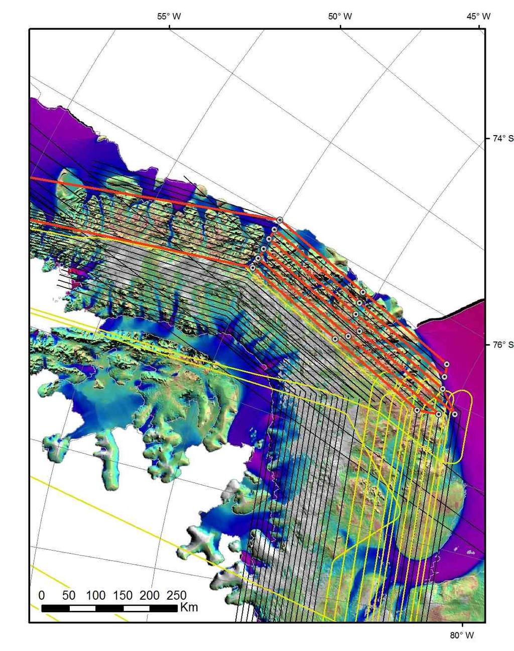LVIS 2012 Antarctica Mapping Lines 7/13/12 11 Palmer: Priority 5 Flight: E
