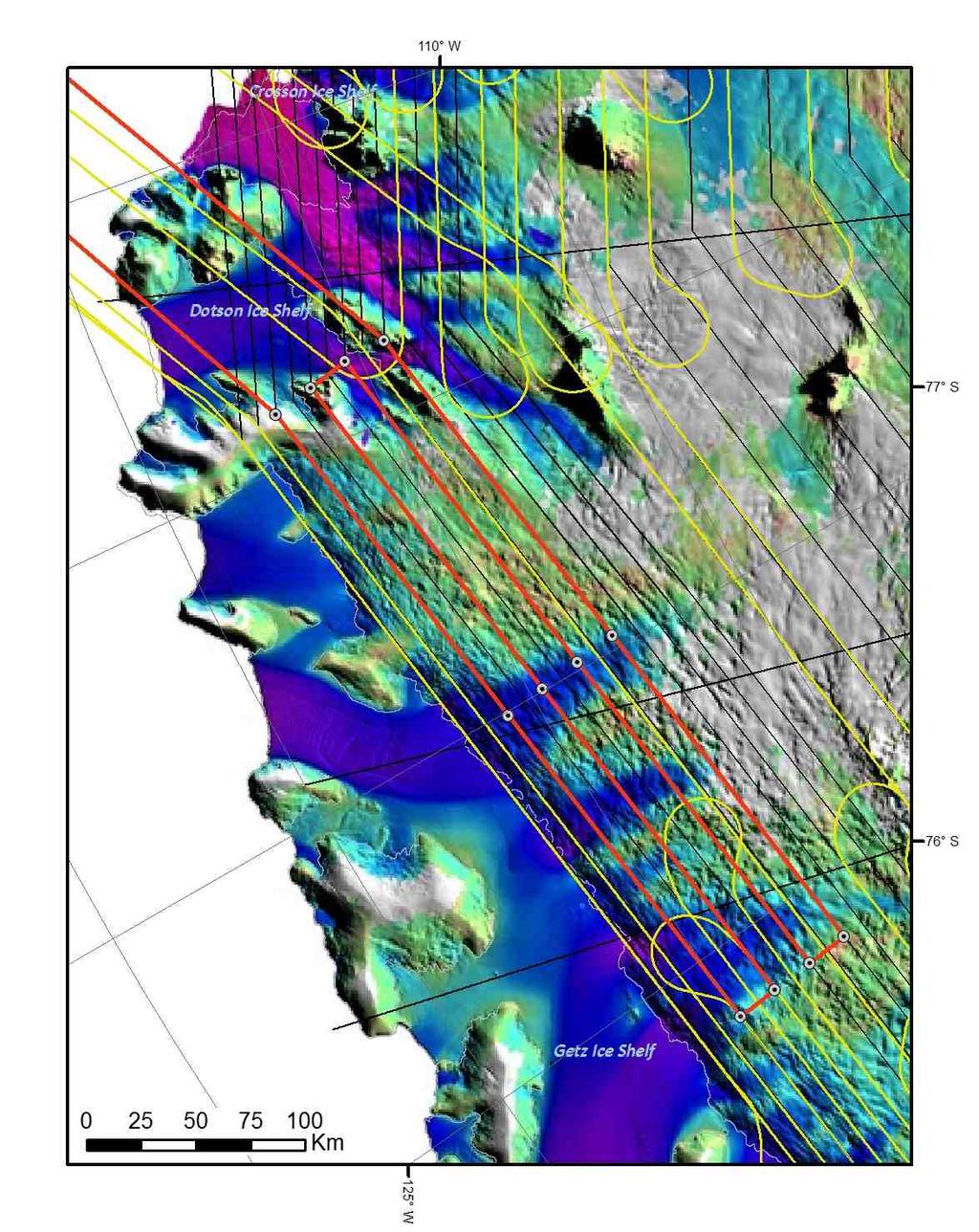 LVIS 2012 Antarctica Mapping Lines 7/13/12 24 Getz Area: Priority 6 Flight: Upper Getz