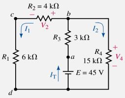 Find the voltage V ab Redraw circuit in simple form Determined by combination of voltages across R