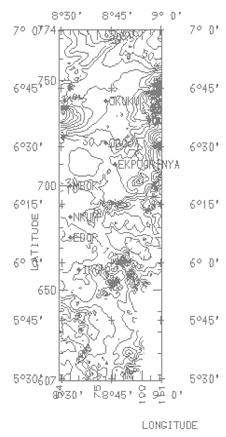 Fig. 6: Regional magnetic anomaly map of the study area. Fig.