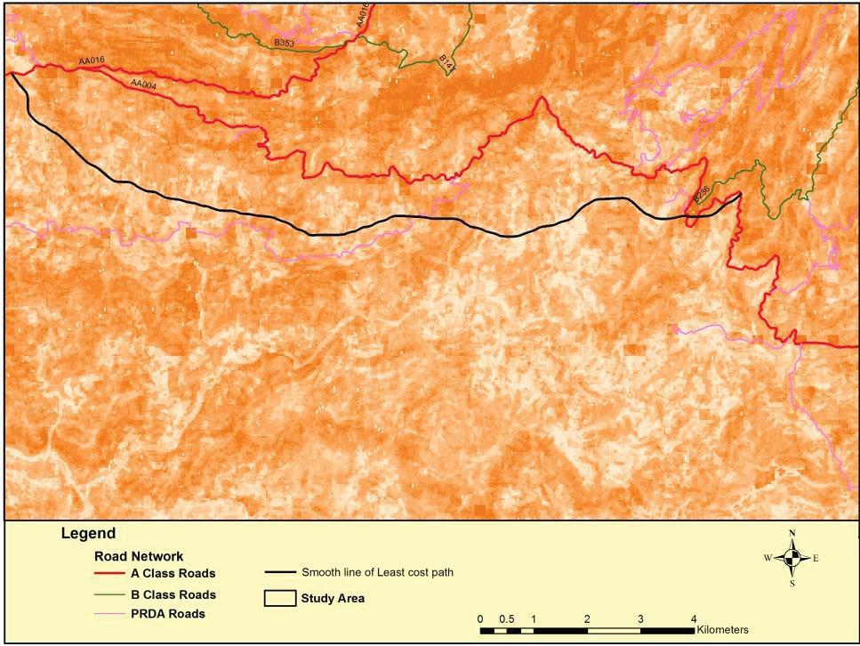 Page 6 of 7 Figure 4: The Map Showing the Path with Acceptable Radius.