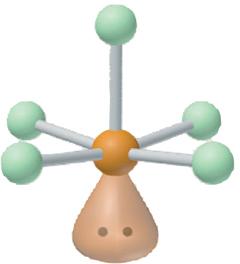 Sample Problem 10.7 (b) BrF 5 has 42 valence e -. The Lewis structure is There are six electron groups around Br, giving an octahedral electrongroup arrangement. The ideal bond angles are 90.