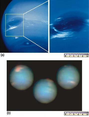 23 Atmosphere of Neptune Great dark spot highlighted by white methane