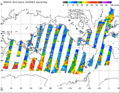 Surface Winds WindSat: [ NASA Coriolis satellite ]