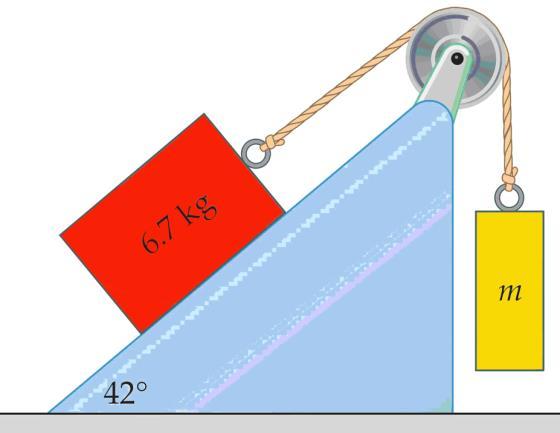 Example 14: Tw blcks are cnnected by a string n a smth inclined surface that makes an angle f 4 with the hrizntal. The blck n the incline has a mass f 6.7kg.