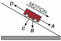 10. A cart rlls dwn an inclined plane with cnstant speed as shwn t the right. The arrw D represents the directin f the frictinal frce. 11.