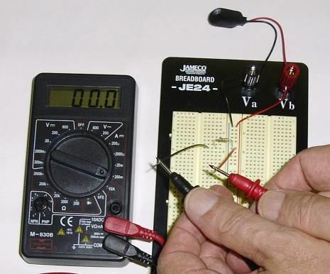 First Current Measurement Set up the circuit using a 100 ohm resistor (brown, black, brown).