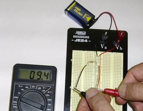 Measuring Current Wire the circuit with a 1k ohm resistor