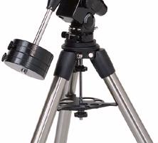 This side of the tripod will face north when setting up for an astronomical observing session. To attach the equatorial head: Equatorial Mount 1.