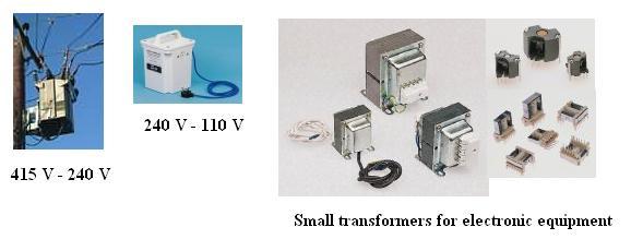 Smaller ones are used to transform the mains voltage down to a useable level such as 12 V for use in electronic equipment.