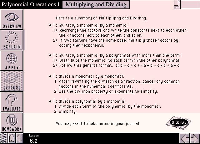 394 TOPIC 6 EXPONENTS AND POLYNOMIALS Here is a