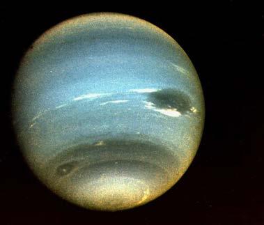 Uranus is the next planet we come to. Its name is pronounced either YOOR-uh-nus or yuh-ray-nus. Uranus is a blue-green planet. It gets its color from a gas called methane.