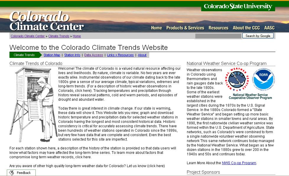 Coming Soon: Climate Trends Website Access Colorado long-term