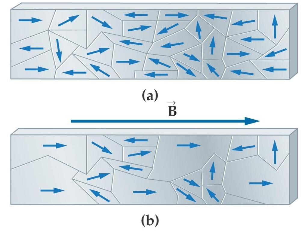 Magnetism in Matter Ferromagnets are characterized by domains, which each have a strong magnetic field, but which are