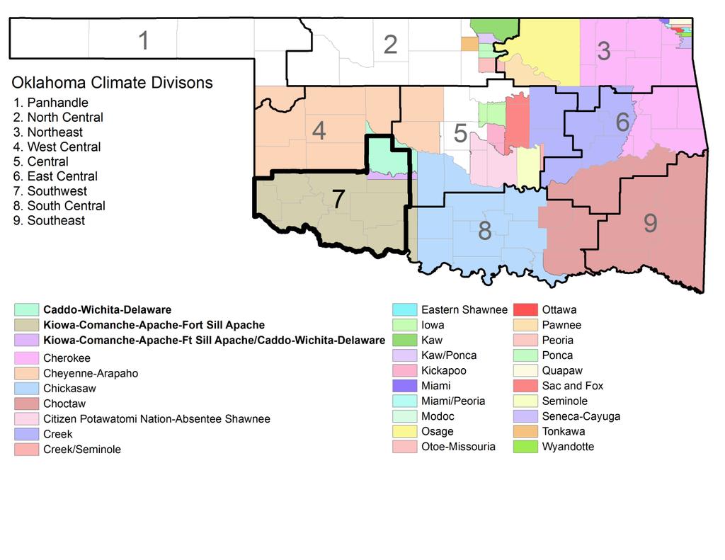 Historical Drought Analysis for: Southwest Oklahoma,