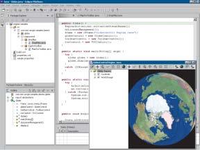 ARCGIS ENGINE CAPABILITIES Java code for the inset GlobeControl-based application 3D VISUALIZATION AND MORE The ArcGIS Engine Runtime 3D extension extends the capabilities of ArcGIS Engine even