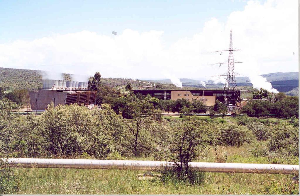 Olkaria power station in Kenya Operated by KenGen since 1981 130 MWe in 2006 19% of national electricity 167 MW in 2010 Plan