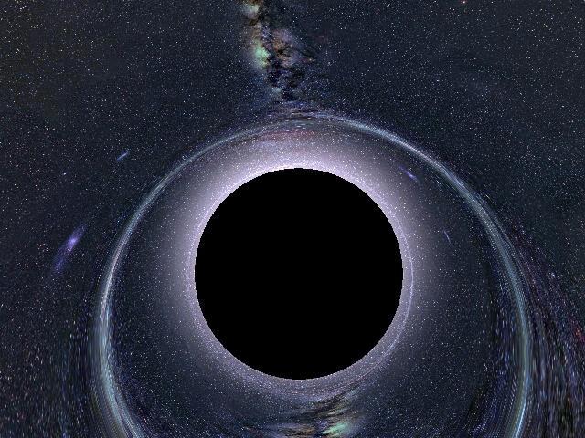 Black hole: a large sphere of tightly packed material with an extraordinary amount of gravitational pull created when a