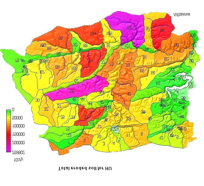 resolution simulations for the embedded subarea. The high-resolution result shows greater number of concentrated flow areas than can be captured at the lower resolution. Fig. 4.