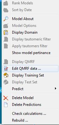 2. Select Edit QMRF data. 3.