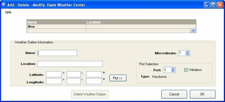 STEP 4: Enter Weather Center Parameters in their respective fields, especially the selected port for the SS RADIO.
