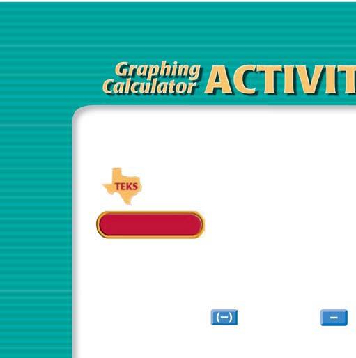 Graphing Calculator ACTIVITY Use after Lesson 1.2 1.2 Evaluate Expressions TEKS a.2, a.5, a.6, 2A.2.A TEXAS classzone.