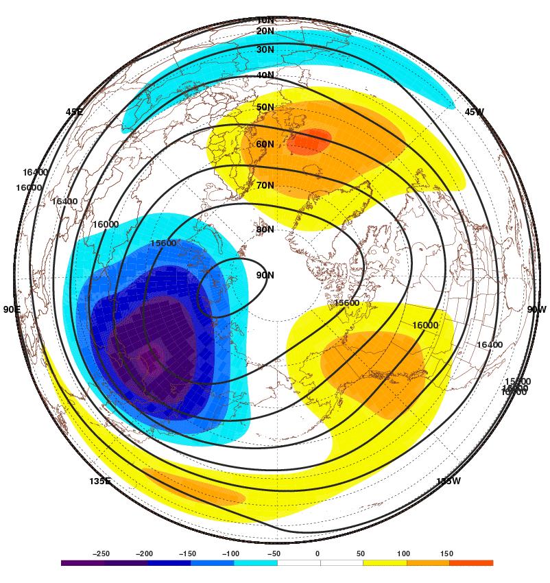 November Climatology (30 yr) 100 hpa φ (m) and Zonal Mean φ Anomaly (m) Geographic Dependence Orsolini et al. (2009) & Nishii et al. (2010, 2011) 1.