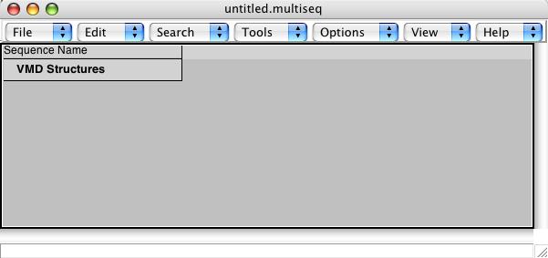 1 INTRODUCTION 10 8. The MultiSeq program window will then appear on the screen. The rest of the tutorial and exercises will use features from this window, unless otherwise specified.
