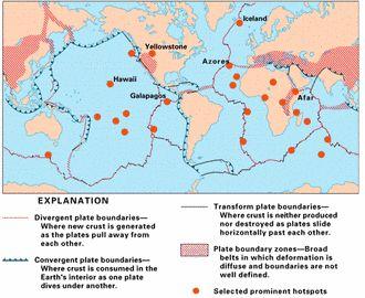 Hot spots A third tectonic setting where volcanism occurs is called intraplate- or hot-spot-volcanism, which describes volcanic activity that