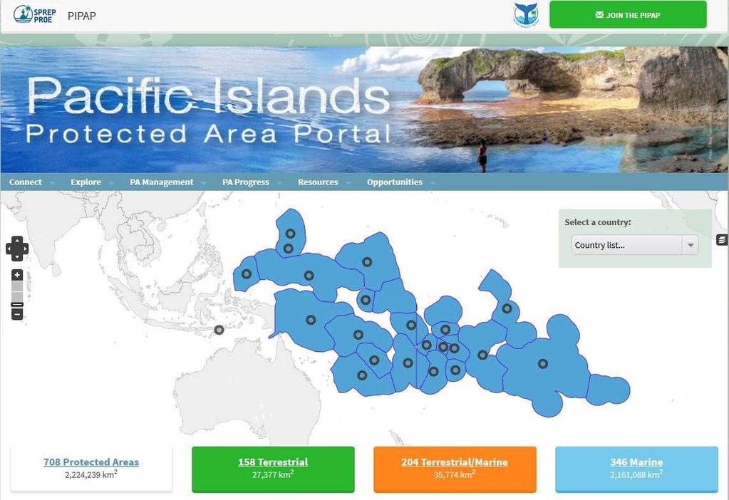 Pacific Islands Protected Area Portal Embedded within the PIPAP is the BIOPAMA-supported Regional Reference Information System (RRIS), the online data and