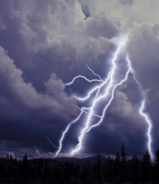 Lightning Eventually, enough charge builds up to cause a static discharge between the cloud and the ground.