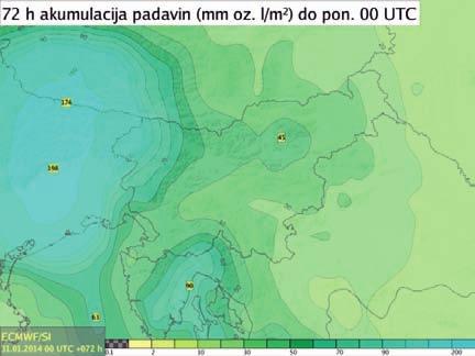 The most severe situation was predicted for Sunday, 2 February 2014, when for all five regions in Slovenia the highest level of weather warnings were declared (Figure 8).